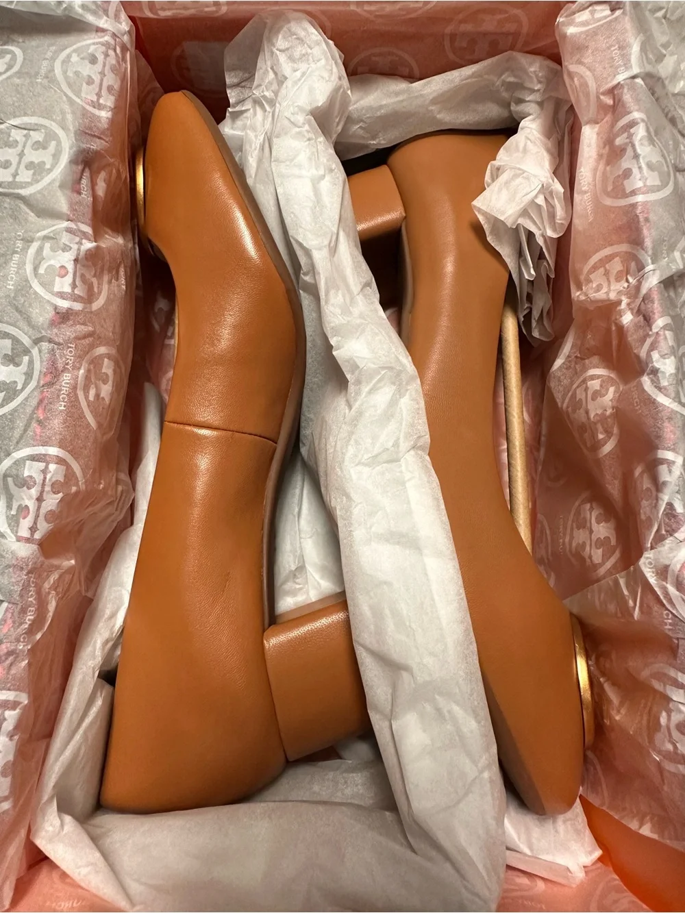 Tory Burch Chelsea 50MM Tan Napa Leather Pump Women's  NEW
